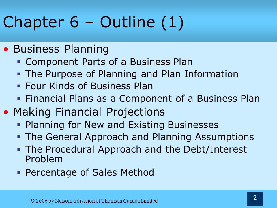 Business plan financial assumptions